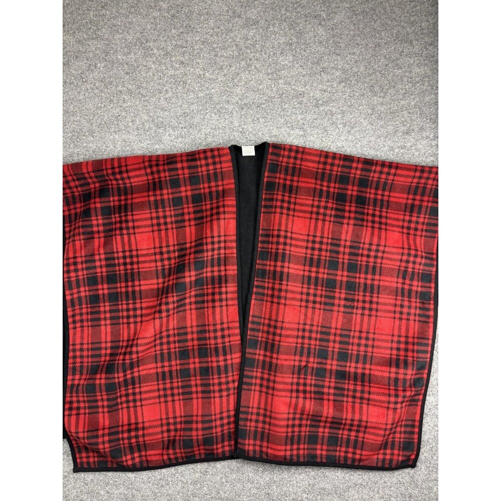 Woolrich Reversible Shawl Poncho Womens One Size Plaid Fleece Wrap Cape